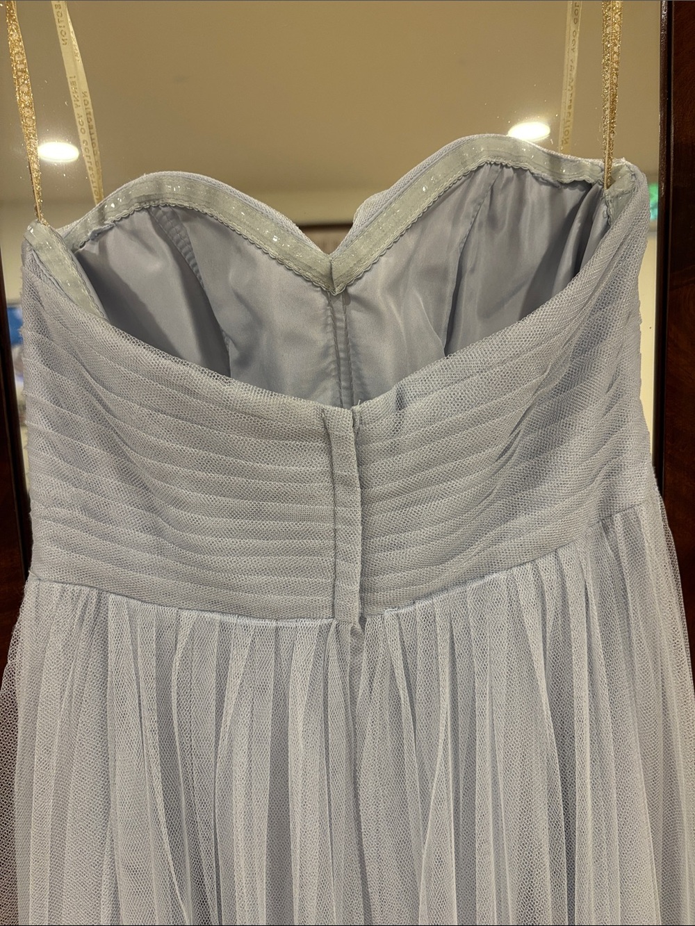 Jenny Yoo Light Blue strapless Annabelle tuille Satin Lined Dress size 4 - Picture 5 of 7